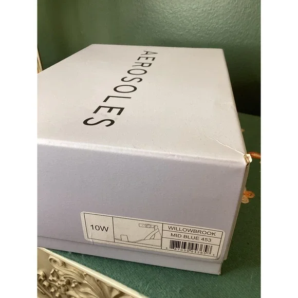 Aerosoles Willowbrook Wedge Sandals 10W Mid Blue Cork Heel - Picture 5 of 5